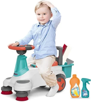 Kleinkind-Aufsitzspielzeug, Töpfchentraining, Toilette, Straßenkehrmaschine, Spielzeug, 3-in-1-Kinderautospielzeug, Aufsitzspielzeug mit Töpfchen-Aufbewahrungsfach, Reitspielzeug