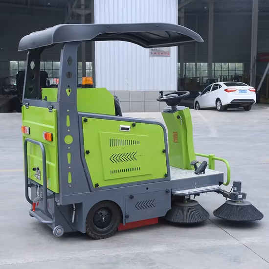 Ride-on-Elektro-Straßenkehrmaschine, industrielle Straßenkehrmaschine mit 240-Liter-Mülleimer